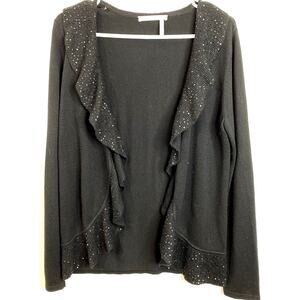 Classiques Entier Black Cashmere‎ Silk Cardigan Business Workwear  Size Medium
